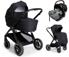 Коляска Agex Prima Pro 3 в 1 с автокреслом i-Safe Grey Black (Черный)