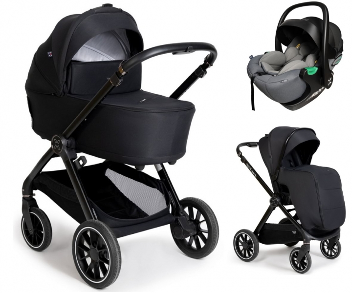 Коляска Agex Prima Pro 3 в 1 с автокреслом i-Safe Grey Black (Черный)