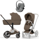 Коляска 3 в 1 Cybex Priam V Rosegold Style Coconut Brown + Cloud G3 Stone Grey Plus