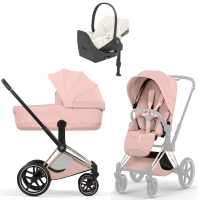 Коляска 4 в 1 Cybex Priam V Rosegold Style Peach Pink + Cloud T Off White Plus Base T