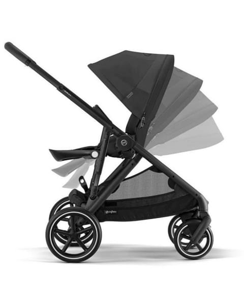 Коляска прогулочная Cybex Gazelle S шасси BLK, Moon Black / Черный (с корзиной и дождевиком)