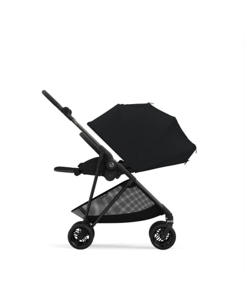 Коляска прогулочная Cybex Melio Carbon (с дождевиком), Moon Black (Черный)