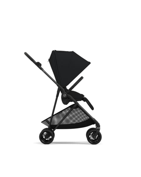 Коляска прогулочная Cybex Melio Carbon (с дождевиком), Moon Black (Черный)