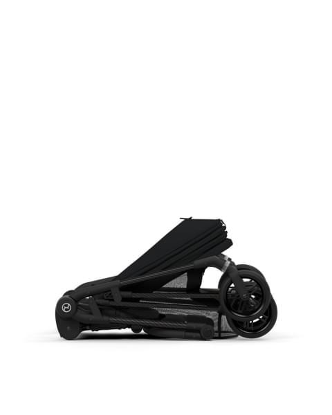 Коляска прогулочная Cybex Melio Carbon (с дождевиком), Moon Black (Черный)