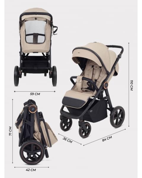 Коляска прогулочная Mowbaby Trail 2025 Beige