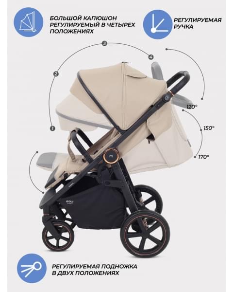 Коляска прогулочная Mowbaby Trail 2025 Beige