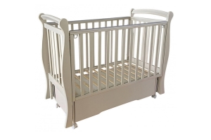 Кровать детская "Julia-1" (универсальный маятник+колеса, автостенка съемная, ящик) (кашемир)