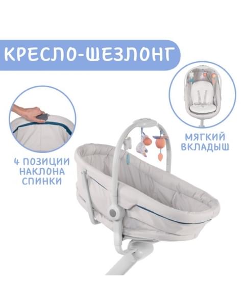 Кроватка-стульчик Chicco Baby Hug, Aquarelle (Бирюзовый)
