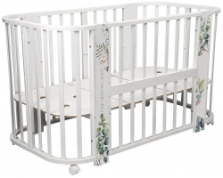 Кроватка-трансформер Indigo Baby Line 5 в 1 листочки