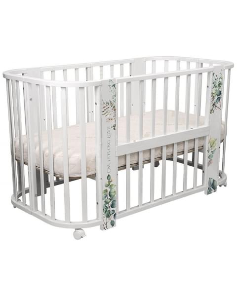 Кроватка-трансформер Indigo Baby Line 5 в 1 листочки