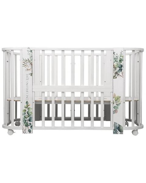 Кроватка-трансформер Indigo Baby Line 5 в 1 листочки