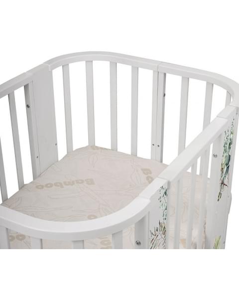 Кроватка-трансформер Indigo Baby Line 5 в 1 листочки
