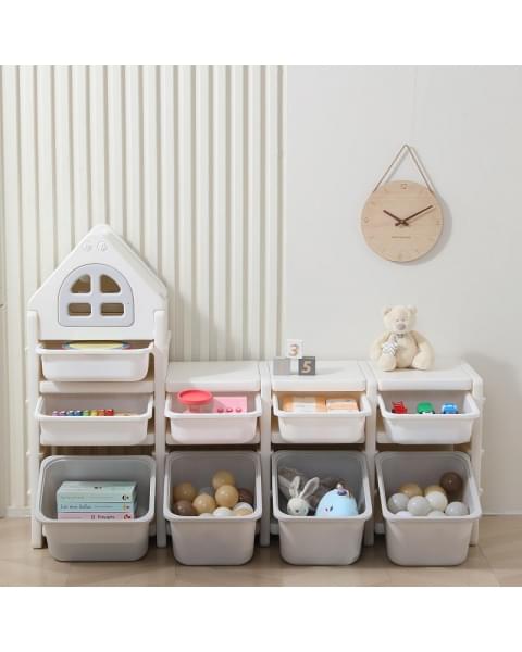 Стеллаж для игрушек UNIX Kids 9 ящиков Grey