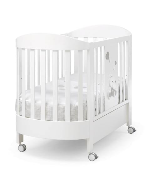 Детская кровать Erbesi Mirtillo овальная с матрасом белый