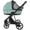 Детская коляска Roan Sol Vintage Leather 2.0 3 в 1 с автокреслом Tutis Elo Lux Edusky Black SL/13/L Misti Mint/Grey/руч. Серый