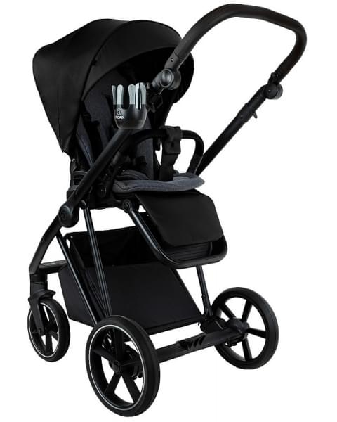 Детская коляска Roan Sol Vintage Leather 2.0 3 в 1 с автокреслом Tutis Elo Lux Edusky Black SL/10/L Black/Black/руч.Черный