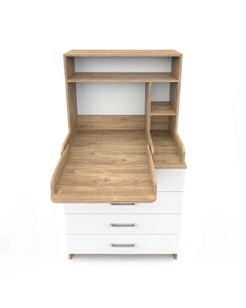 Пеленальный комод Sweet Baby Albero New Дуб канзас/аляска белая