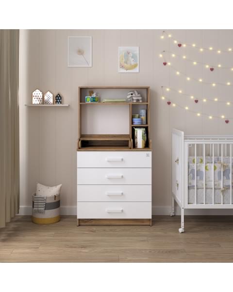 Пеленальный комод Sweet Baby Albero New Дуб канзас/аляска белая