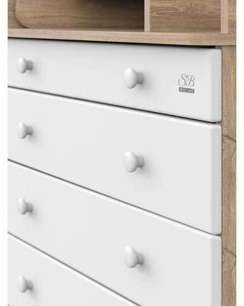 Пеленальный комод Sweet Baby Marsala Дуб канзас/Белый