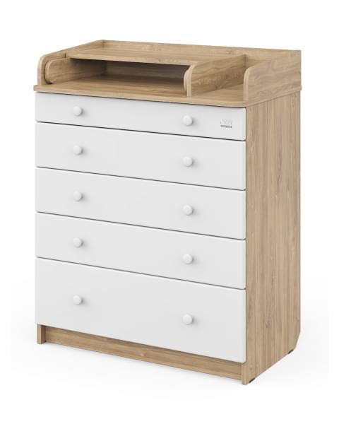 Пеленальный комод Sweet Baby Marsala Дуб канзас/Белый