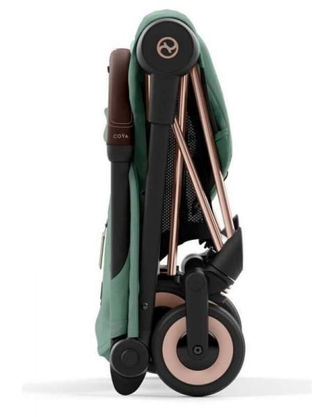 Прогулочная коляска Cybex Coya Leaf Green с дождевиком и бампером/Rosegold