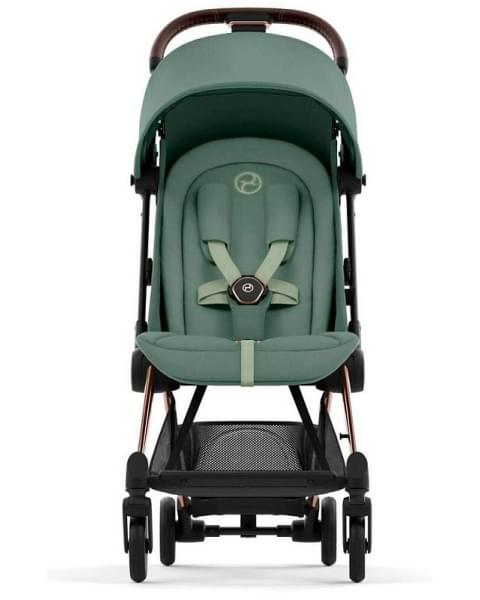 Прогулочная коляска Cybex Coya Leaf Green с дождевиком и бампером/Rosegold