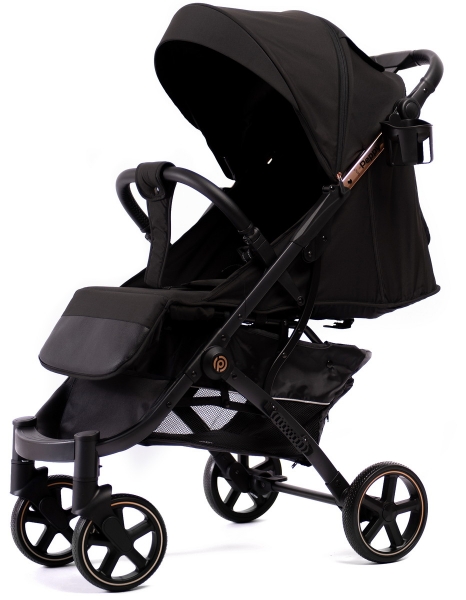 Прогулочная коляска Peppy Polo 2.0 rose black хром рама, сумка