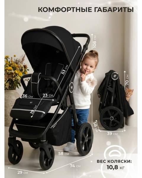Прогулочная коляска Sweet Baby Contente Plus Basic Black
