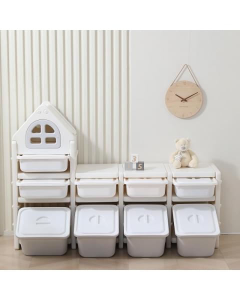 Стеллаж для игрушек UNIX Kids 9 ящиков Grey