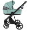 Детская коляска Roan Sol Vintage Leather 2.0 3 в 1 с автокреслом Tutis Elo Lux Edusky Black SL/13/L Misti Mint/Grey/руч. Серый