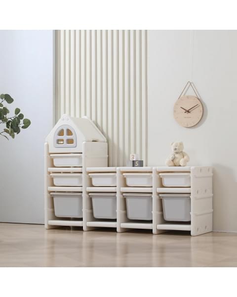 Стеллаж для игрушек UNIX Kids 9 ящиков Grey