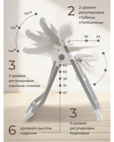 Стульчик для кормления - Электрокачели Sweet Baby Fiesta Grey Neo
