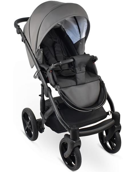 Детская коляска Bexa Ideal Eco 2 в 1 IE06 черный+т.серая кожа