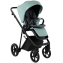 Детская коляска Roan Sol Vintage Leather 2.0 3 в 1 с автокреслом Tutis Elo Lux Edusky Black SL/13/L Misti Mint/Grey/руч. Серый