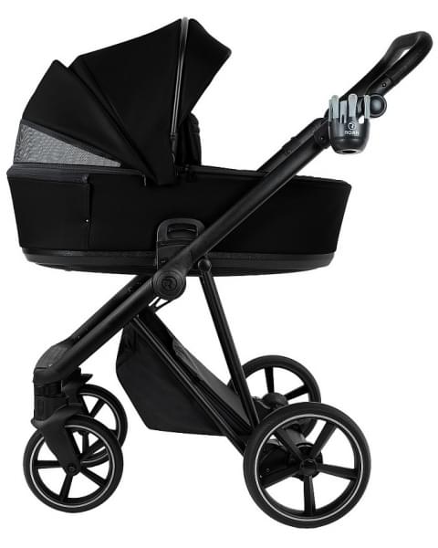 Детская коляска Roan Sol Vintage Leather 2.0 3 в 1 с автокреслом Tutis Elo Lux Edusky Black SL/10/L Black/Black/руч.Черный