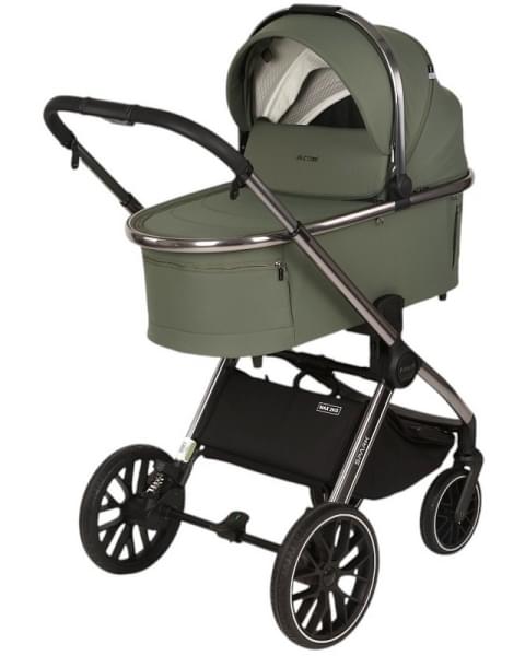Детская коляска Adamex Spark SE 2 в 1 3-SALVIA-ONYX -ЗЕЛЁНЫЙ-РАМА ХРОМ