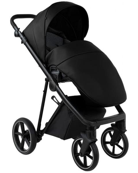 Детская коляска Roan Sol Vintage Leather 2.0 3 в 1 с автокреслом Tutis Elo Lux Edusky Black SL/10/L Black/Black/руч.Черный