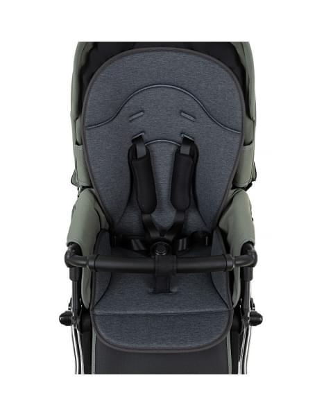 Детская коляска Roan Bass Next Classic 2.0 d14 3 в 1 с автокреслом Tutis Elo Lux EduSky Black BSNC/92/2 Sage Green/Black/руч.Black