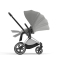 Коляска 2 в 1 Cybex Priam IV шасси Chrome Black, Soho Grey (Серый)