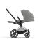 Коляска 2 в 1 Cybex Priam IV шасси Chrome Black, Soho Grey (Серый)
