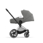 Коляска 2 в 1 Cybex Priam IV шасси Chrome Black, Soho Grey (Серый)
