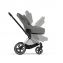 Коляска 3 в 1 Cybex Priam IV шасси Chrome Black, Soho Grey (Серый)