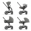 Коляска 3 в 1 Cybex Priam IV шасси Chrome Black, Soho Grey (Серый)