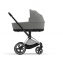Коляска 3 в 1 Cybex Priam IV шасси Chrome Black, Soho Grey (Серый)