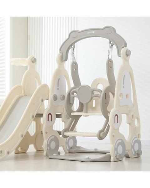 Горка с качелями UNIX Kids Car Grey