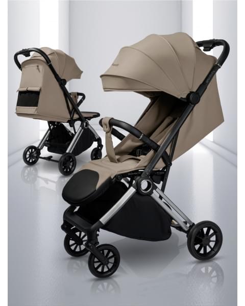 Прогулочная коляска Amarobaby Handy, бежевый/серебряный
