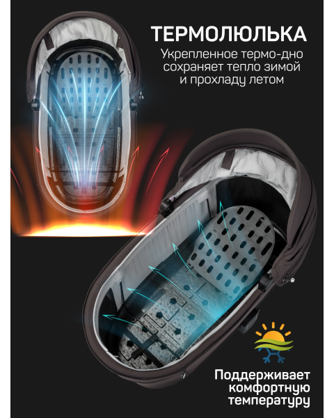 Детская коляска AmaroBaby Phenom 3 в 1 с автокреслом Rant Miro шоколадный
