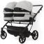 Детская коляска для двойни Adamex Leo Duo Deluxe 3 в 1 DUO-SA3 (СВ.СЕРАЯ КОЖА)