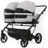 Детская коляска для двойни Adamex Leo Duo Deluxe 3 в 1 DUO-SA3 (СВ.СЕРАЯ КОЖА)