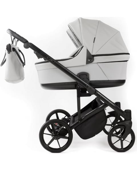 Детская коляска для двойни Adamex Leo Duo Deluxe 3 в 1 DUO-SA3 (СВ.СЕРАЯ КОЖА)